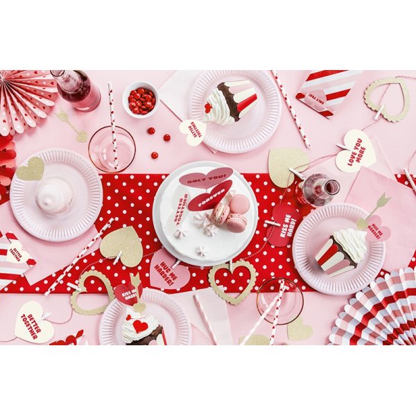 Cake picks - Sweet love - Guldglitter - 6-pack