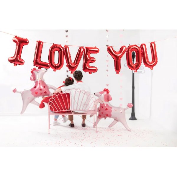 Ballonggirlang - I love you - Röd Ballonggirlang - I love you - Röd