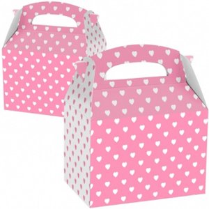 Kalasbox - Rosa med vita hj�rtan