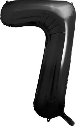 Sifferballong – Svart – 86 cm – Siffra: 7 – Sifferballonger, Ballonger