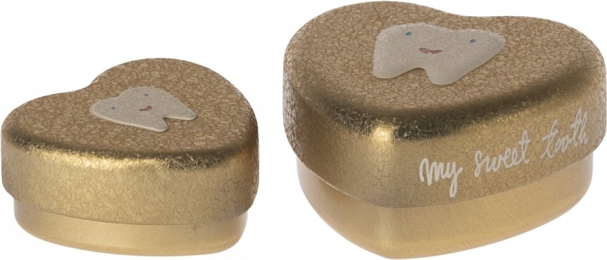 Tandask – 2-pack – Färg: Guld – Tandfé Möss, Mailegmöss, Maileg