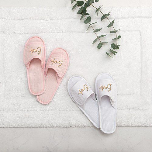 Slippers - Rosa/Guld - Bridesmaid Slippers - Rosa/Guld - Bridesmaid
