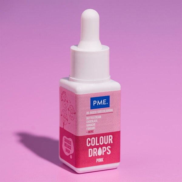 PME Colour Drops - Oljebaserad livsmedelsf�rg - Rosa - 20 ml