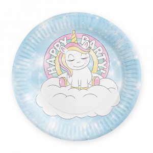 Papptallrikar - Happy Party Unicorn - 8-pack