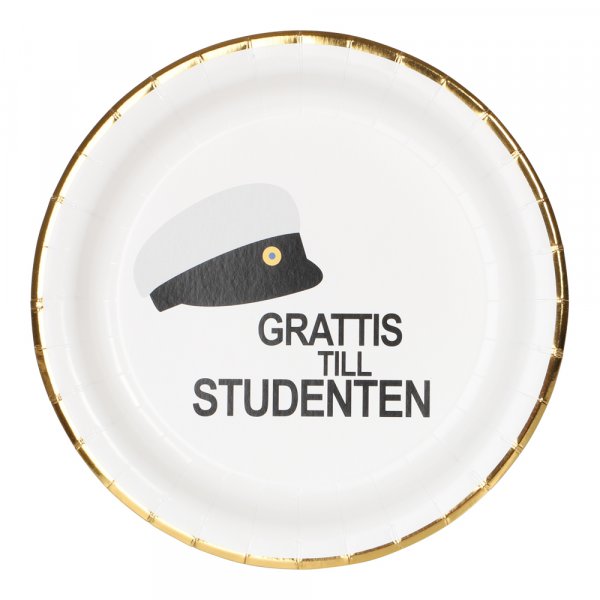 Papptallrikar - Grattis till studenten - 8-pack - 24 cm