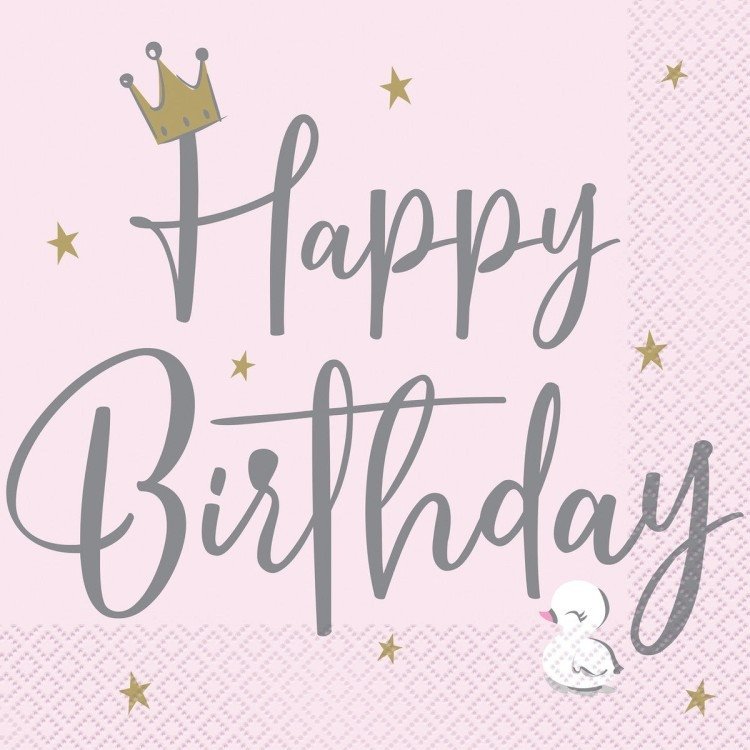 Servetter Happy Birthday Rosa – Fyndhörnan