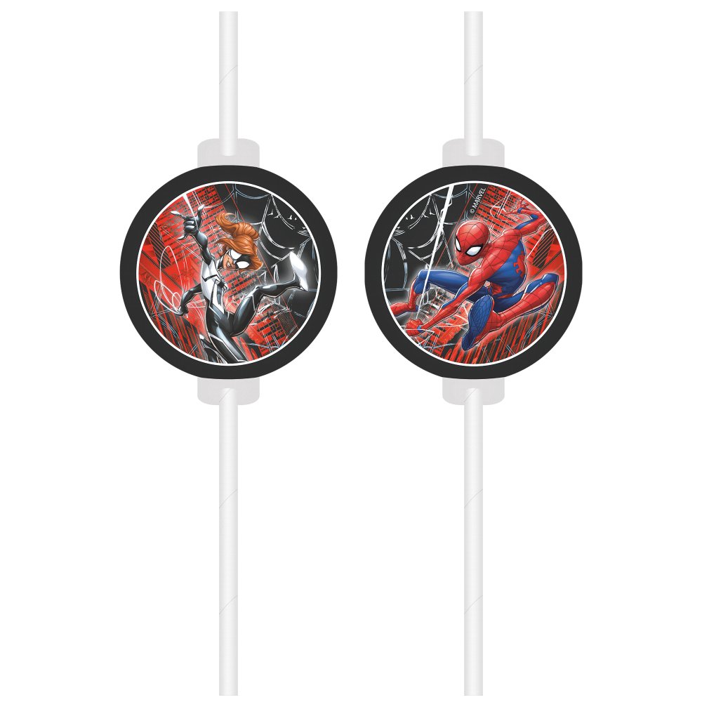 Sugrör - Spider Man - 4-pack - Kalas-sugrör