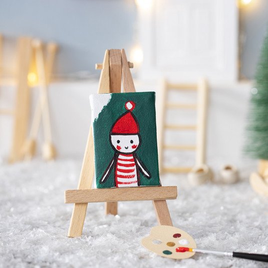 Miniatyr - Tavla med staffli