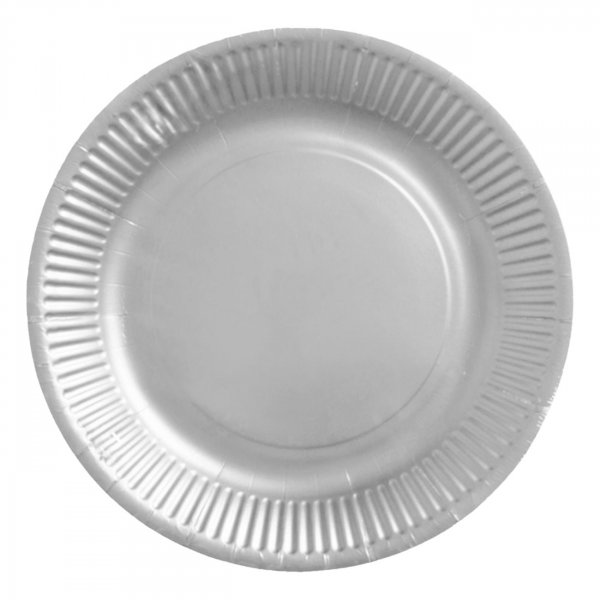 Papptallrikar - Silver - 23 cm - 8-pack