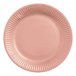 Papptallrikar - Ros�guld 18 cm - 8-pack