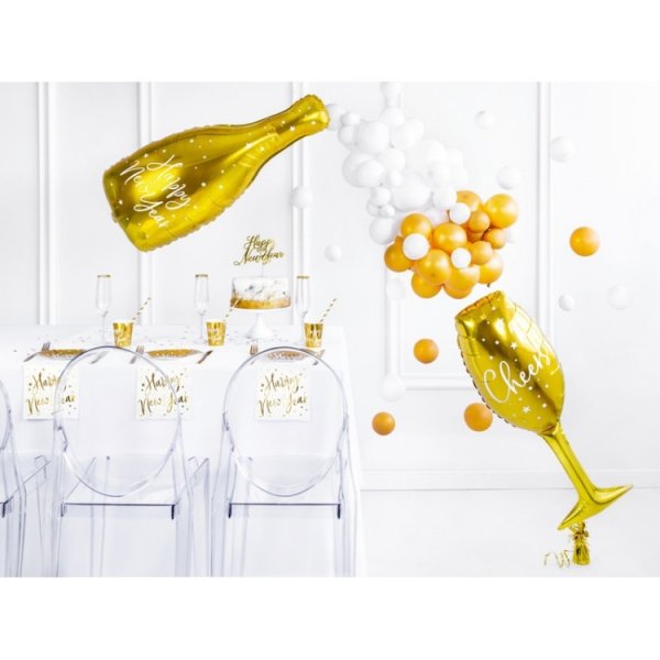Folieballong Champagneglas Guld