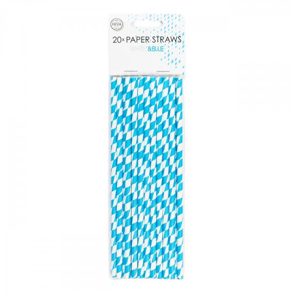 Papperssugr�r - Oktoberfest - Bl�/Vit - 20-pack