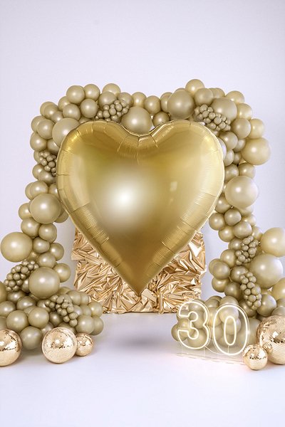 Ballonger - Metallisk kallguld - 27 cm