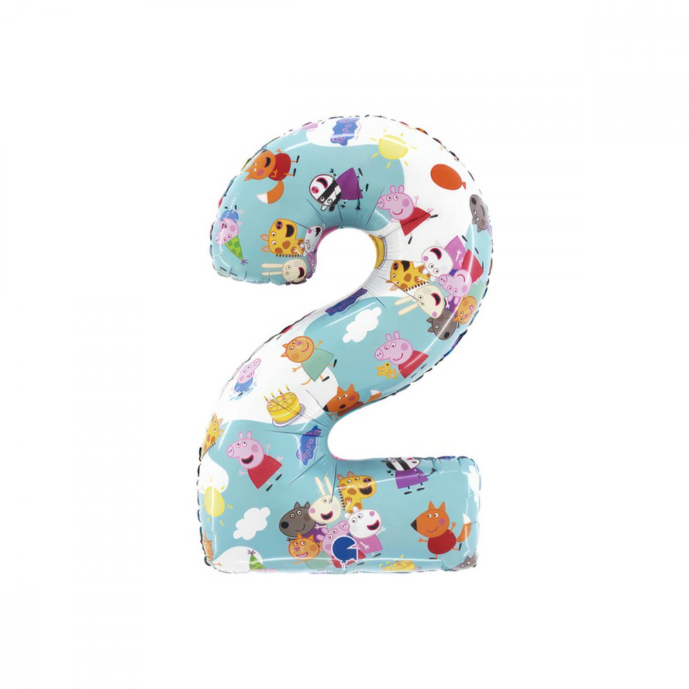 Ballongsiffra - Greta Gris - Två - 66 cm - Sifferballonger, Ballonger