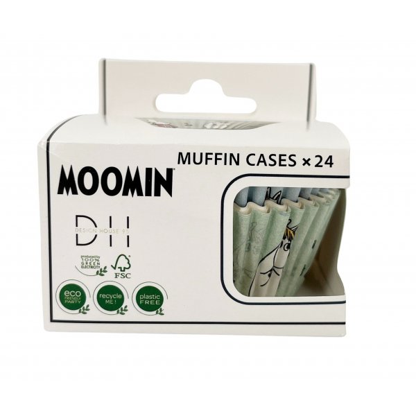 Muffinsformar - Mumin 24st Ljusblå/Grön Muffinsformar - Mumin 24st Ljusblå/Grön