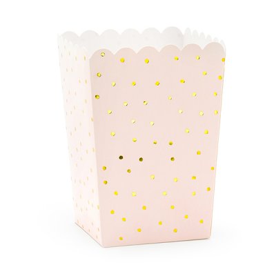 Popcornboxar - Dotty - Ljusrosa - 6-pack