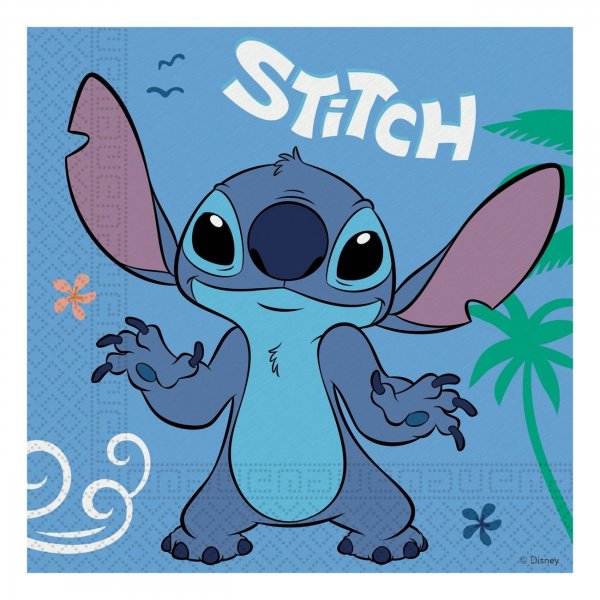 Servetter - Stitch & Angel - Bl� - 20-pack