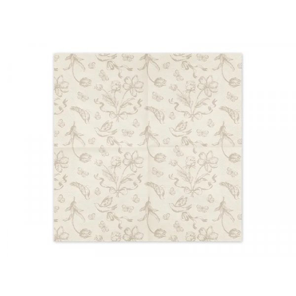 Servetter - Floral - Beige - 12-pack Servetter - Floral - Beige - 12-pack