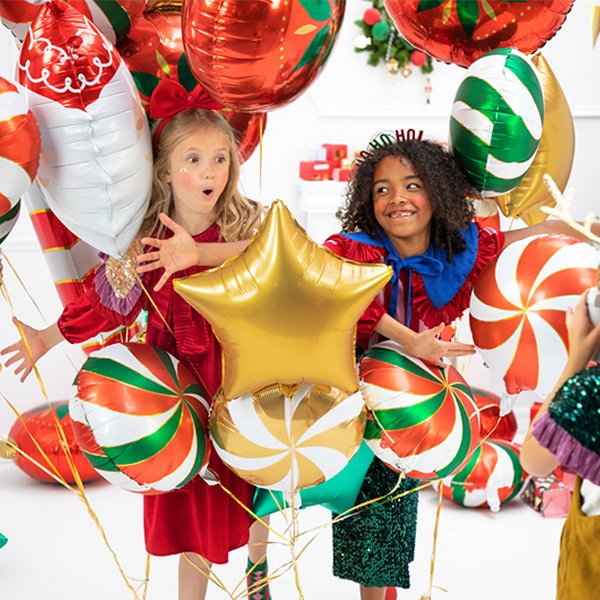 Folieballong - Candy Swirl - Christmas Mix Folieballong - Candy Swirl - Christmas Mix
