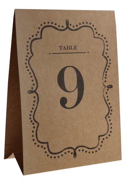 Bordsnumrering - Vintage Kraft - 10 st