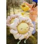 Folieballong - Blomma - Beige/Gul