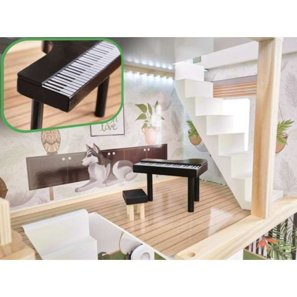 Docksk�p LULILO FLORO boho med LED-belysning 78 cm Tr�