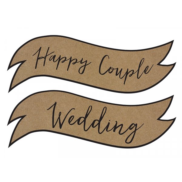 Skyltar - Happy Couple/Wedding - 2-pack