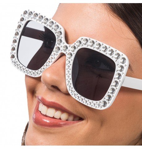Solglas�gon - Vita med glitter