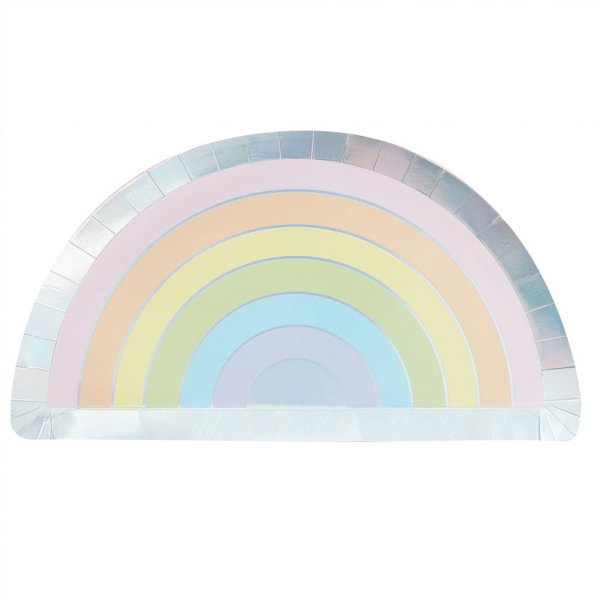 Papptallrikar - Rainbow - Pastel party - 8-pack