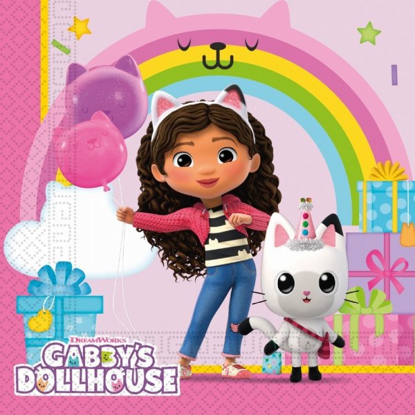 Servetter - Gabby\\\'s Dollhouse - Rainbow - 20-pack - 33 x 33 cm