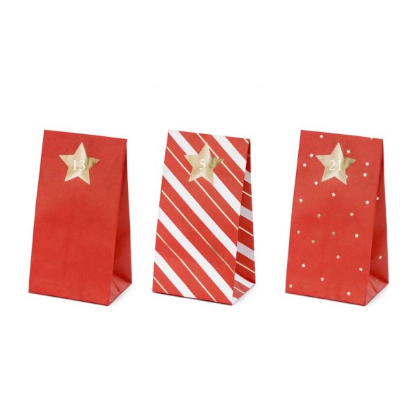 Adventskalender - 24 påsar - Red & Gold Mix Adventskalender - 24 påsar - Red & Gold Mix