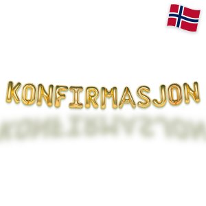Ballonggirlang - KONFIRMASJON - Guld - 35 cm