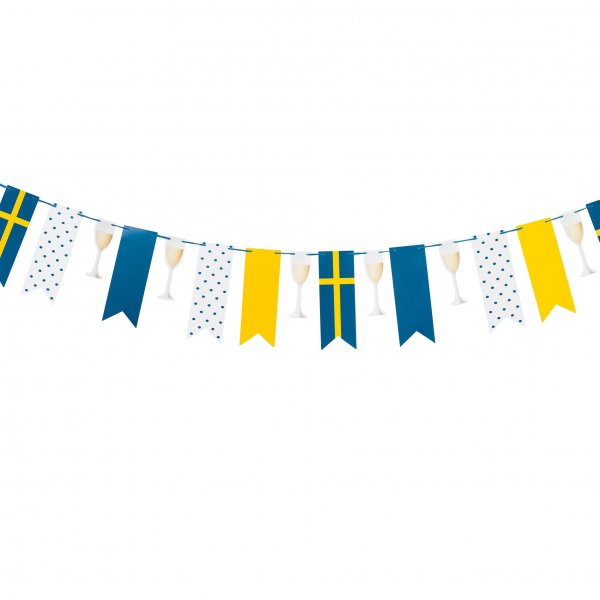 Girlang DIY, flaggor och champagneglas, 30 flaggor