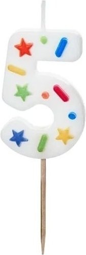 Sifferljus – Sprinkles – 5 – Tårtljus, Tårtdekorationer till kalas