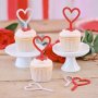 Cake Picks - Tr - Hjrtan - Rda/Rosa
