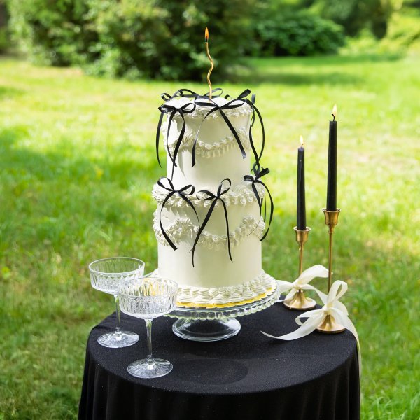 Cake Picks/Cake topper - Rosetter - Svart - 10-pack