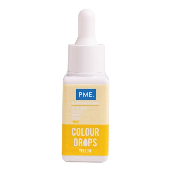 PME Colour Drops - Oljebaserad livsmedelsf�rg - Gul - 20 ml