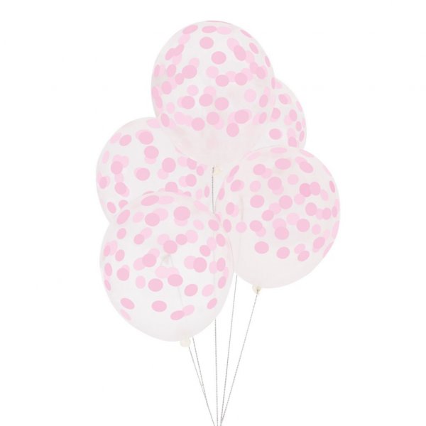 Ballonger - Printed Confetti - Rosa - 5-pack