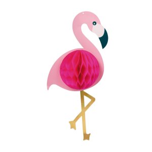 Honeycomb-dekoration - Flamingo - 52x24 cm