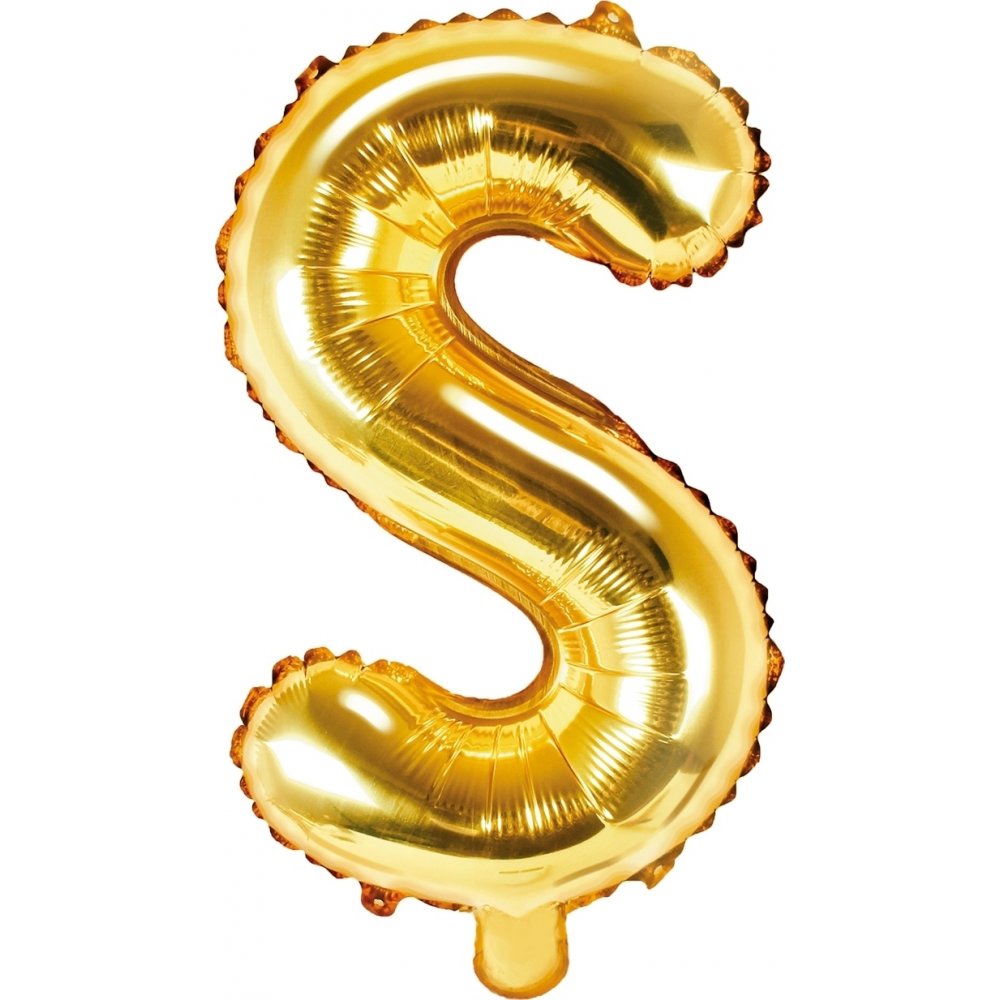 Bokstavsballonger – Guld – 35 cm – Bokstav: S – Bokstavsballonger, Ballonger