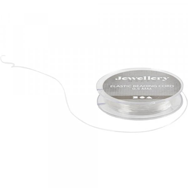 Elastisk smyckestrd - 0,5mm - 10m