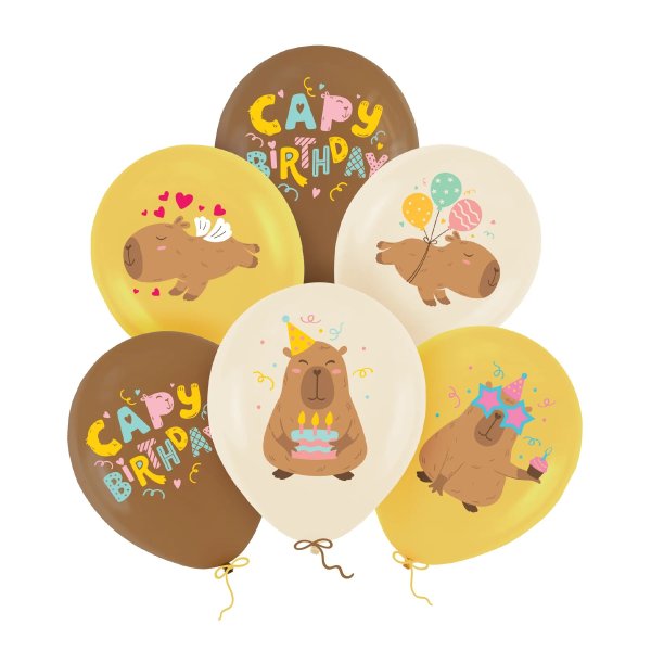 Ballonger - Capybara - Capy Birthday - 6-pack - 30 cm