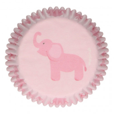 Muffinsformar - Elefant - Rosa - 48-pack