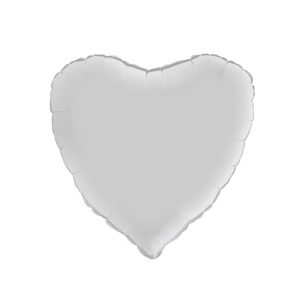 Folieballong - Hjärta - Satin Vit - 46 cm Folieballong - Hjärta - Satin Vit - 46 cm