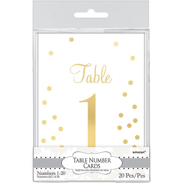 Bordsnumrering - Gold Confetti - 20-pack