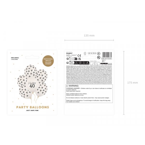 Ballonger - Pastellvit - 40 st