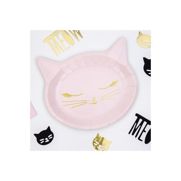 Papperstallrikar Rosa Katt