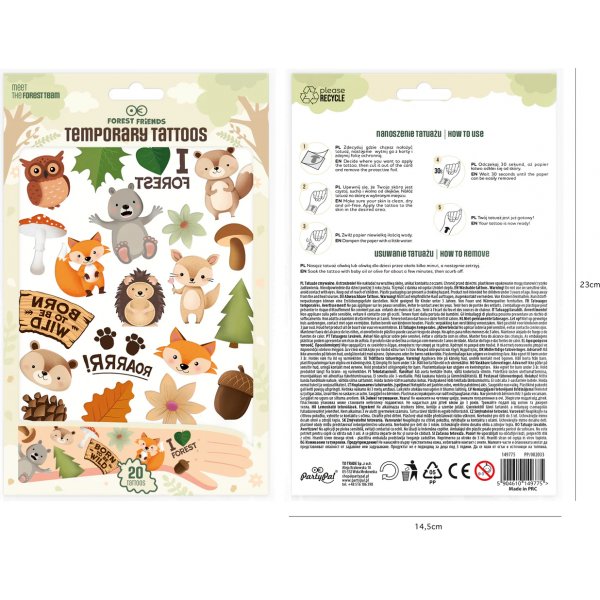 Tatueringar - Skogens vänner - 20 st Tatueringar - Skogens vänner - 20 st