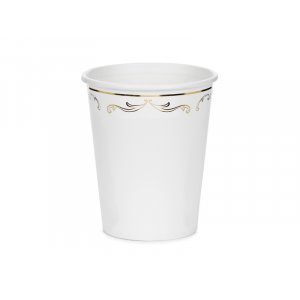 Pappersmugg med ornament - Vit