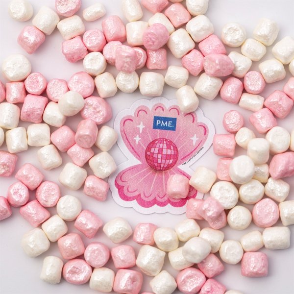 Crunchy Marshmellows - Vit/Rosa - PME - 87g Crunchy Marshmellows - Vit/Rosa - PME - 87g
